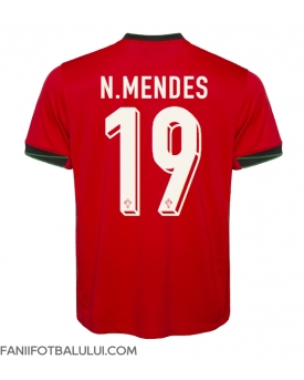Portugalia Nuno Mendes #19 Tricou Fotbal Replică European 2024 Barbati Acasa